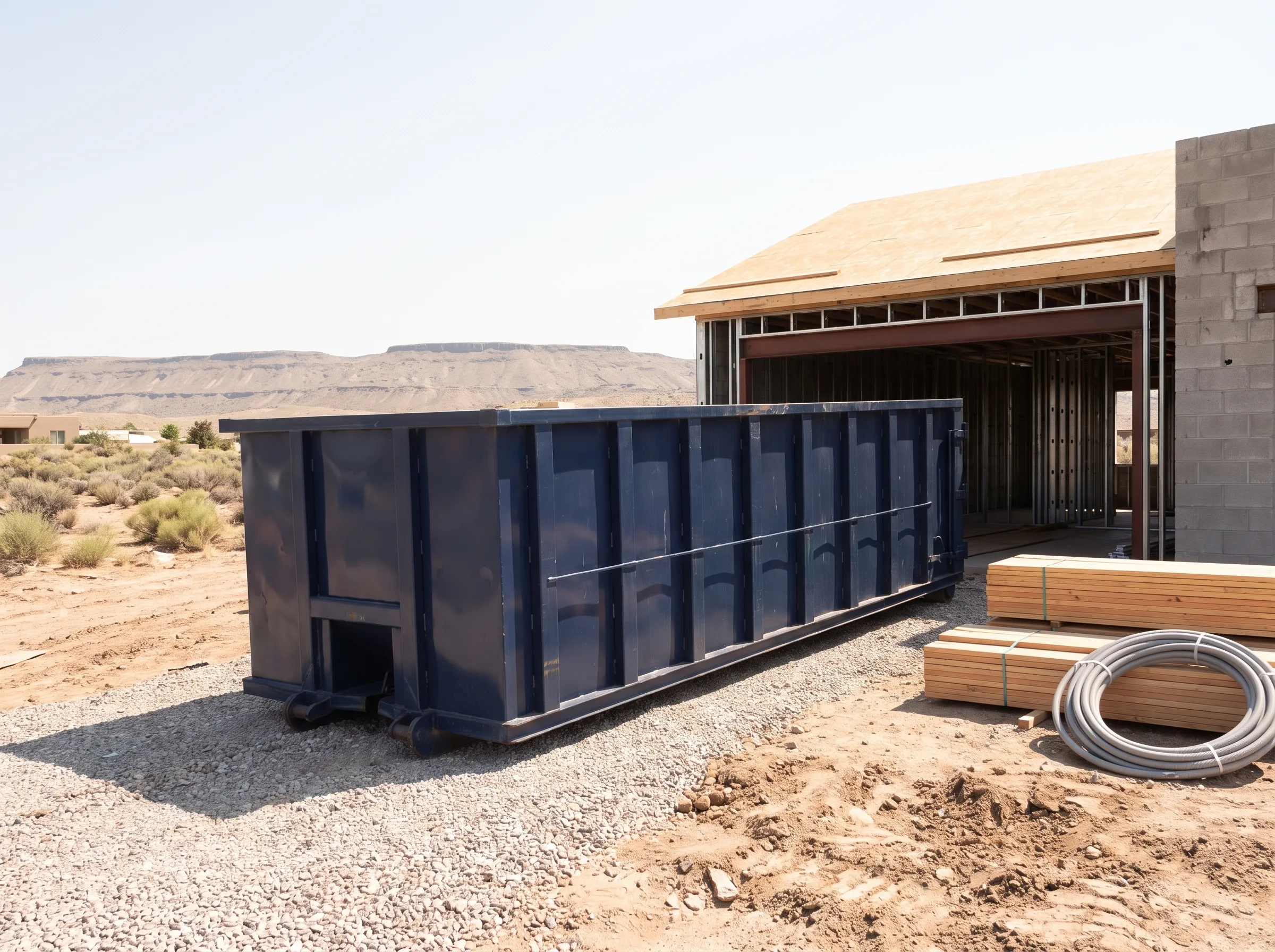 Roll-off dumpster being loaded in Glendale, AZ